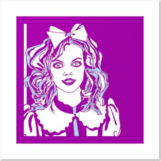 Crazy Purple Alice in Wonderland Posters and Art